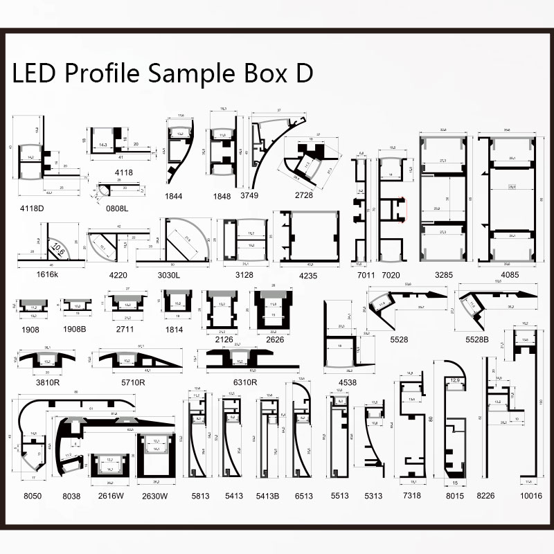 LED Aluminum Channel Sample Show Boxes LED Aluminum Channel Sample Show Boxes